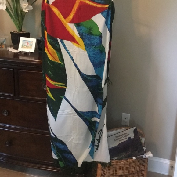 Sabrado Other - Sebrado-NWOT-Multicolor Tropical Print Swim Sarong - Red, Yellow, Green, Blue